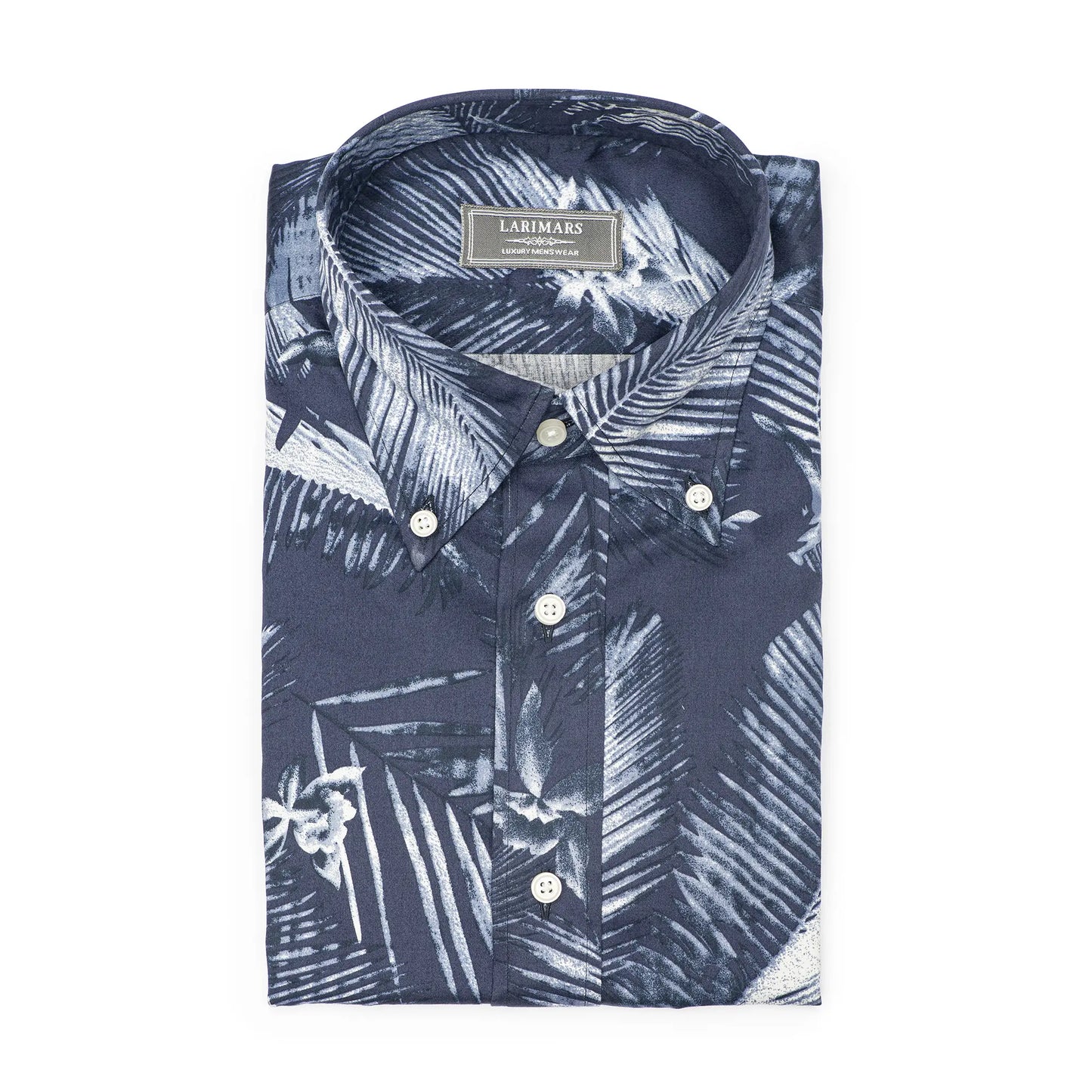 Blue Floral Print - Short Sleeve - Larimars Clothing Men's Formal and casual wear shirts