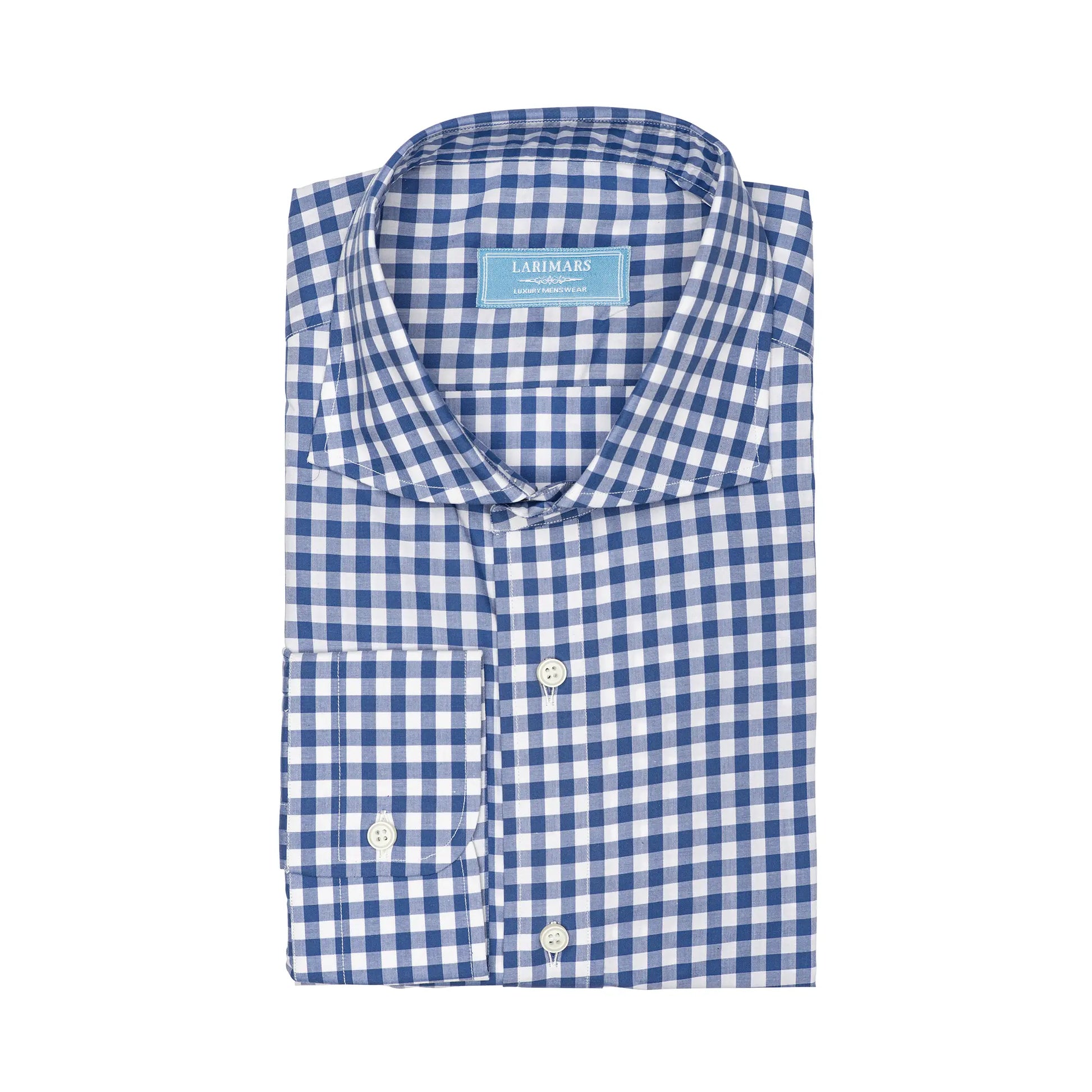 Blue Gingham - Larimars Clothing Men's Formal and casual wear shirts