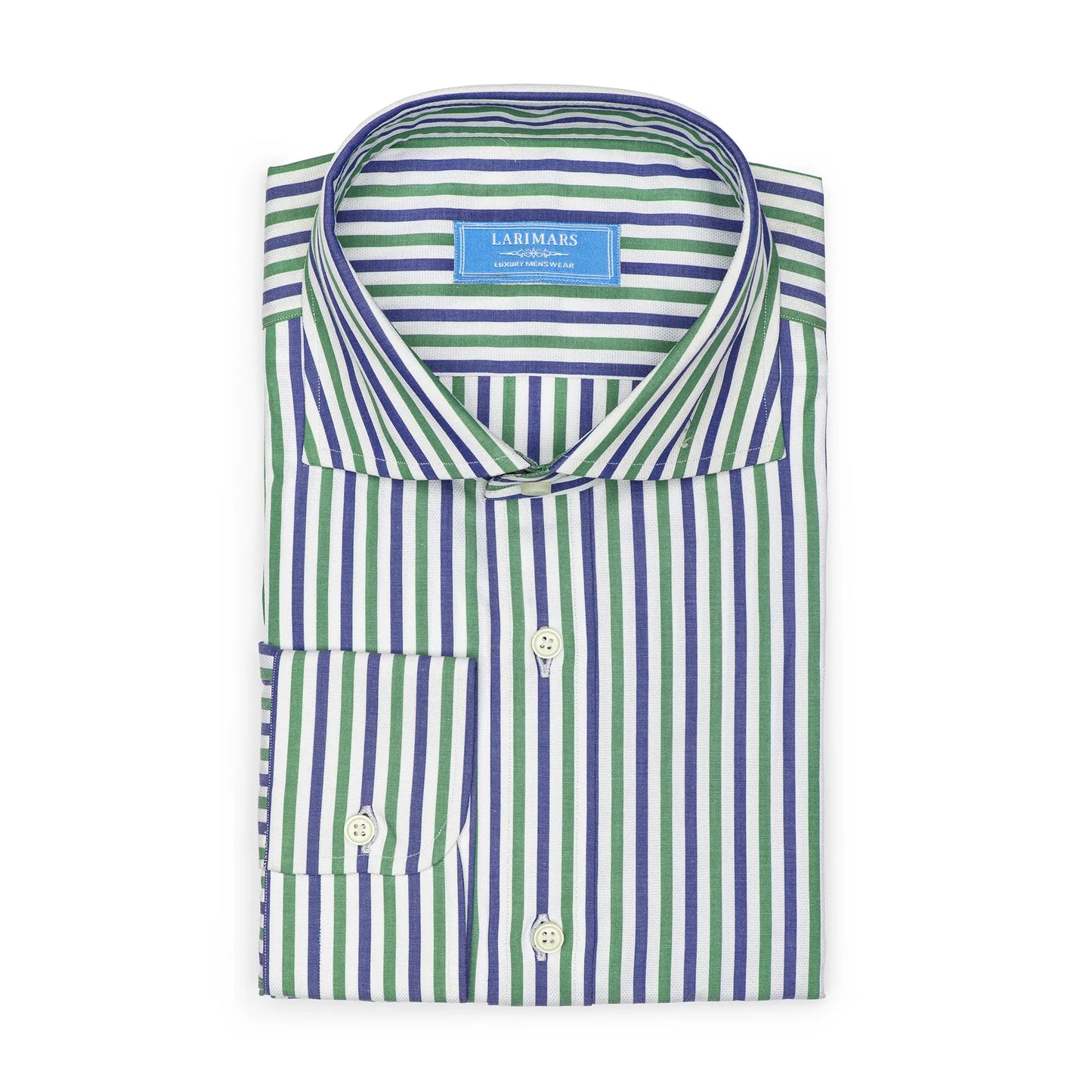 Blue & Green Dobby Stripe - Larimars Clothing Men's Formal and casual wear shirts