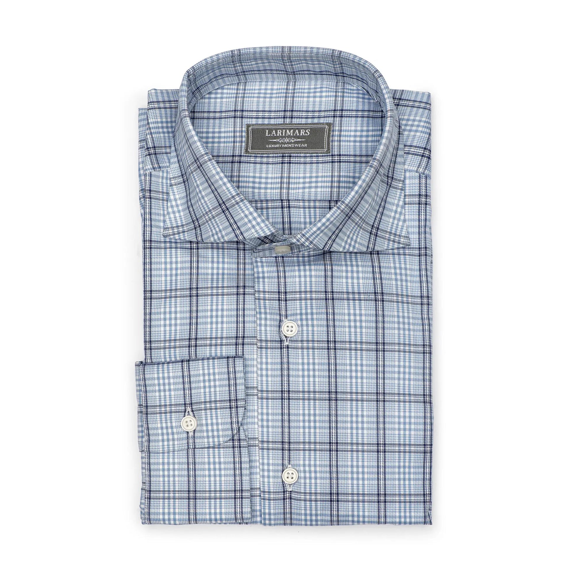 Blue Large Check - Larimars Clothing Men's Formal and casual wear shirts