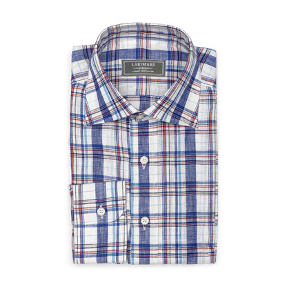 Blue Linen Check | Burgoyne - Larimars Clothing Men's Formal and casual wear shirts