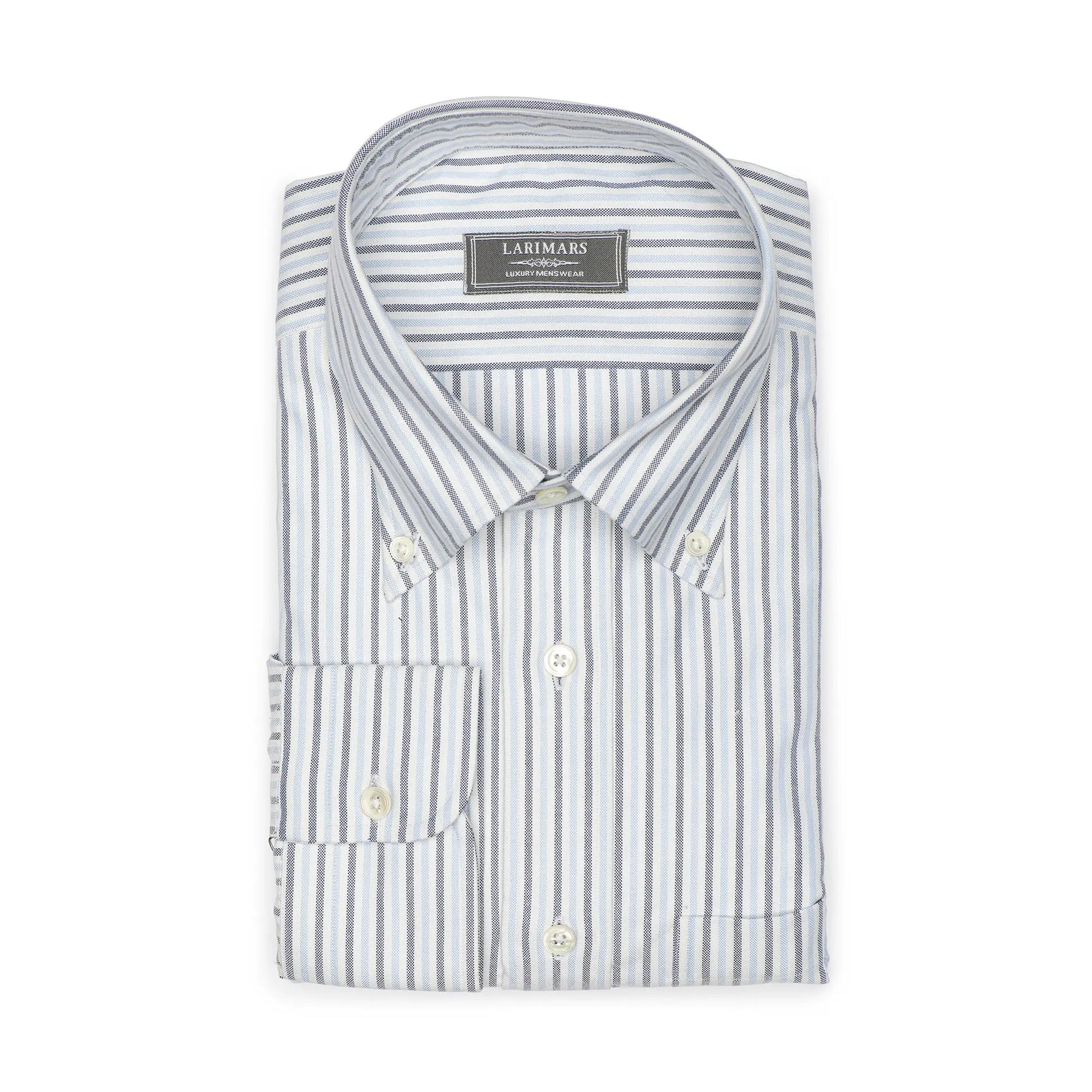 Blue Multi Stripe Oxford - Larimars Clothing Men's Formal and casual wear shirts