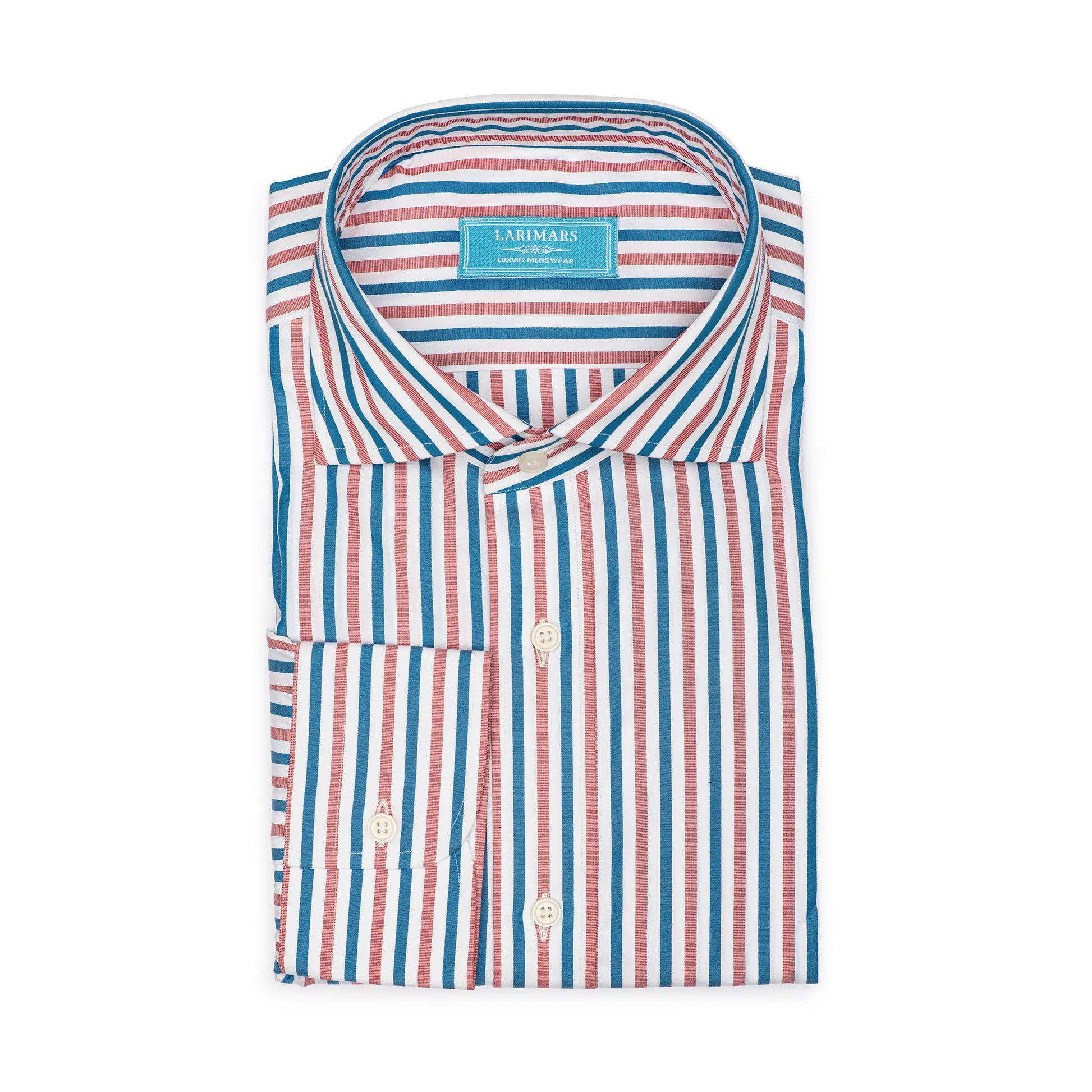 Blue & Red Dobby Stripe - Larimars Clothing Men's Formal and casual wear shirts