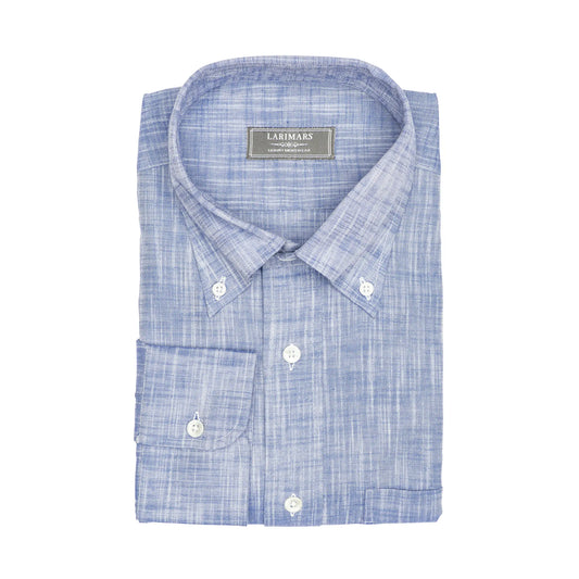 Blue Slub Button Down - Larimars Clothing Men's Formal and casual wear shirts