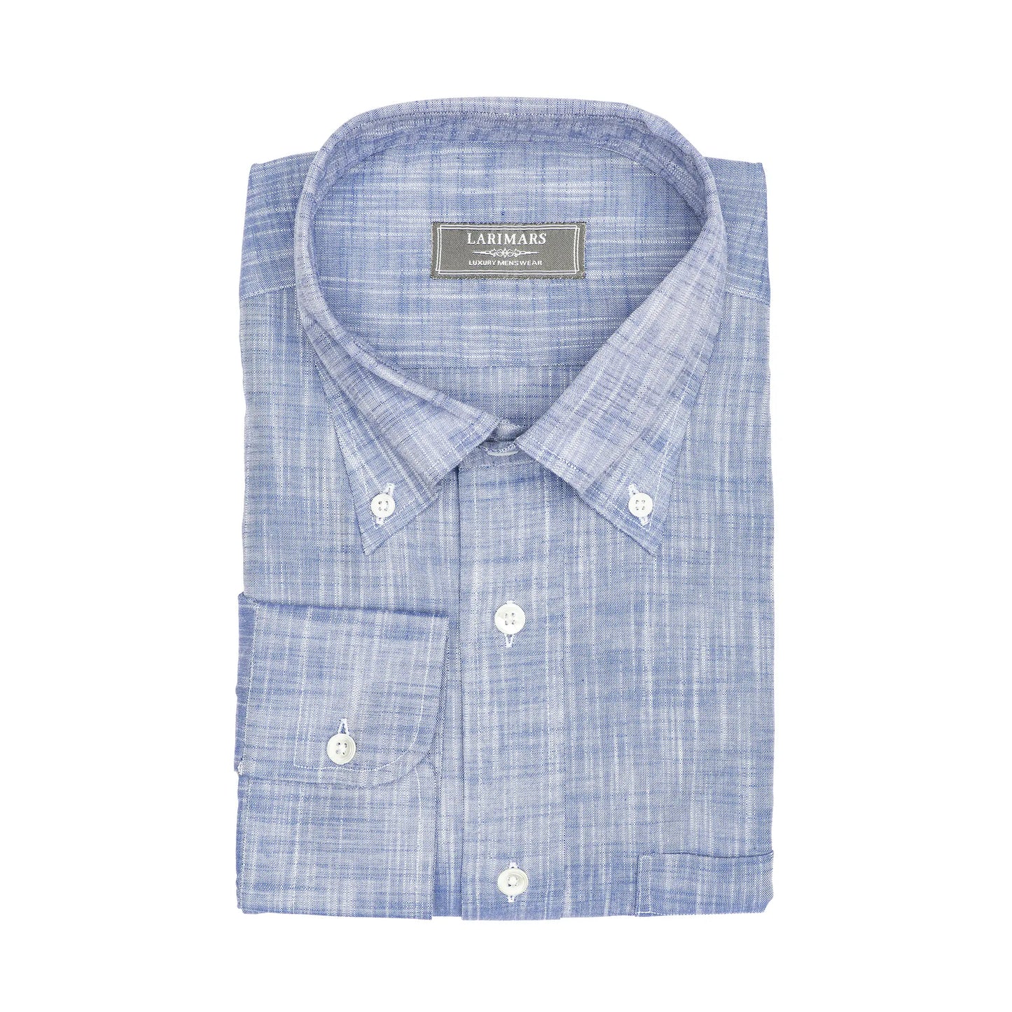 Blue Slub Button Down - Larimars Clothing Men's Formal and casual wear shirts
