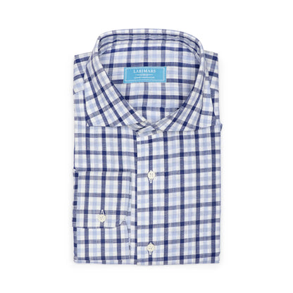 Blue Slub Multi Check - Larimars Clothing Men's Formal and casual wear shirts