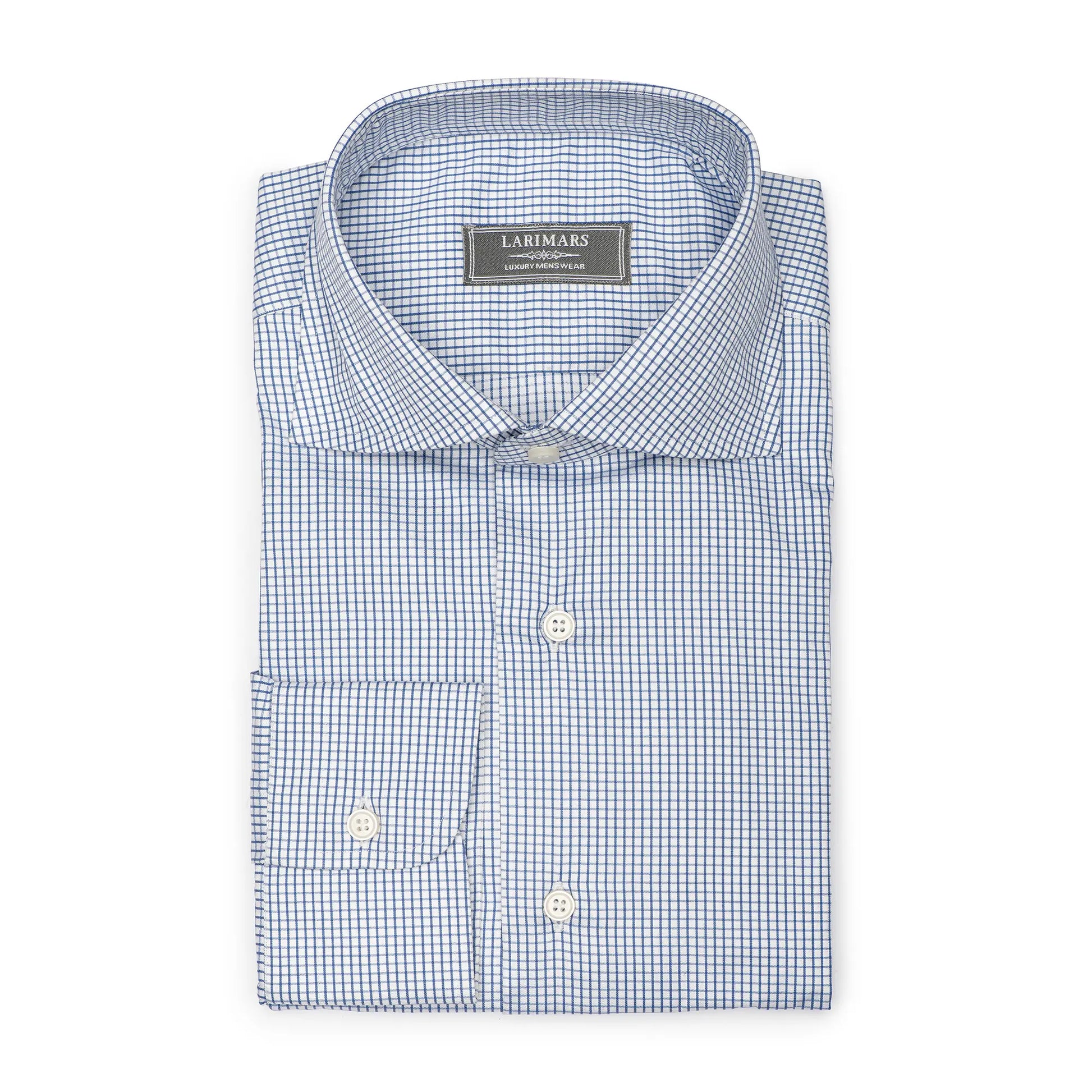 Blue Small Check | Wrinkle Resistant - Larimars Clothing Men's Formal and casual wear shirts