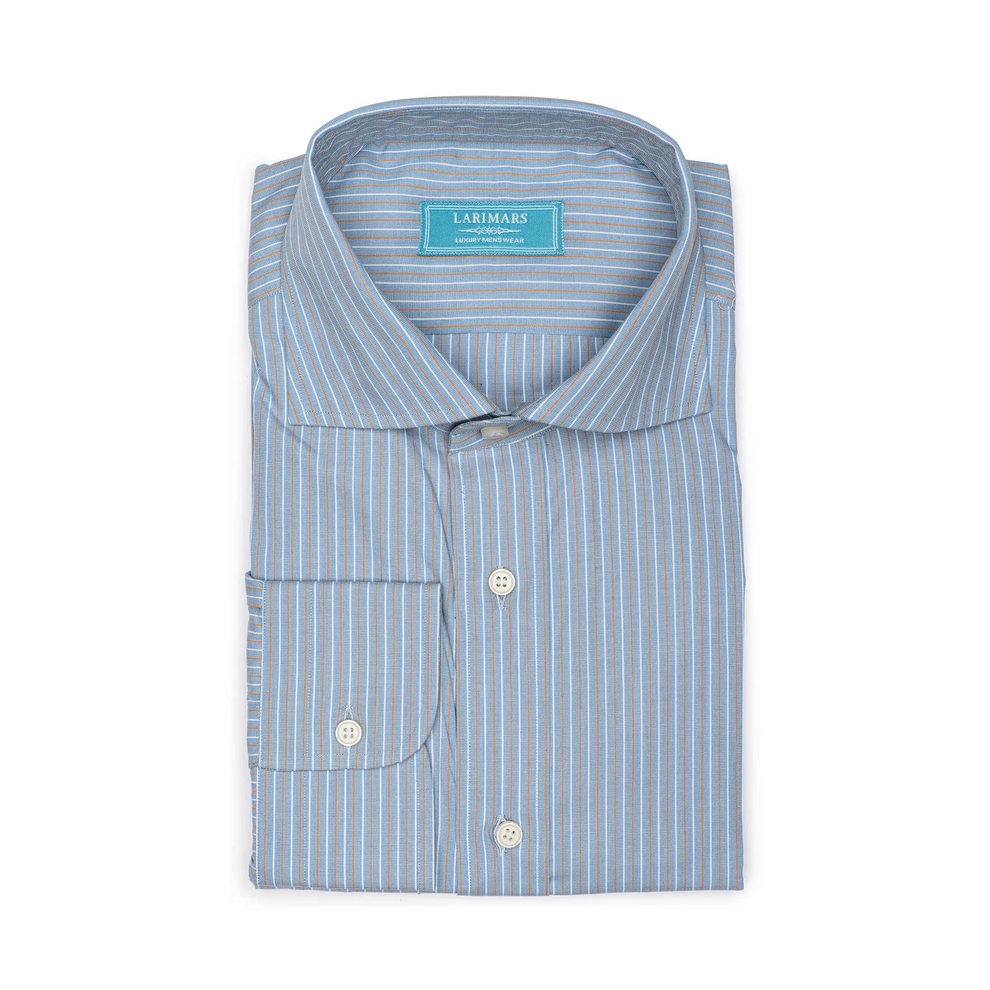 Blue White Mix Stripe - Larimars Clothing Men's Formal and casual wear shirts
