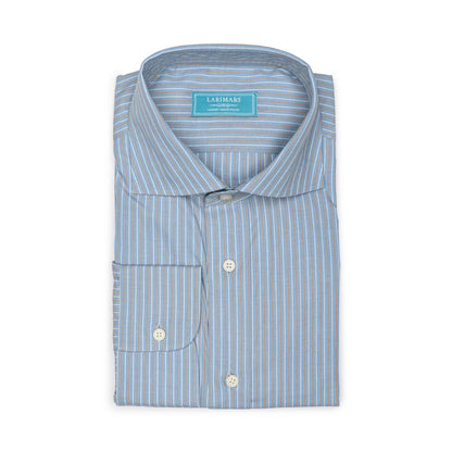 Blue White Mix Stripe - Larimars Clothing Men's Formal and casual wear shirts