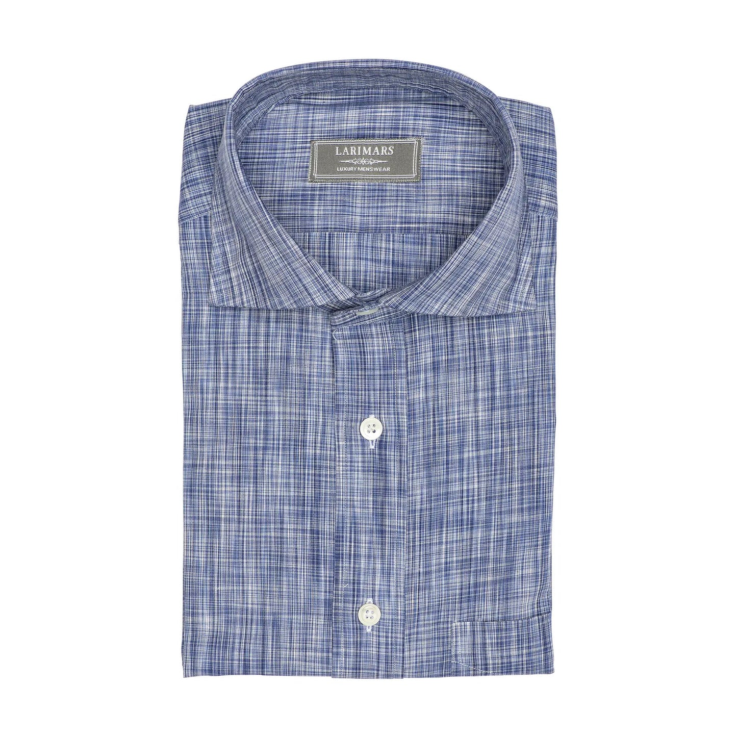 Blue & White Multi Color Slub - Larimars Clothing Men's Formal and casual wear shirts