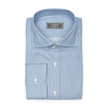Blue & White Texture Stripe - Larimars Clothing Men's Formal and casual wear shirts