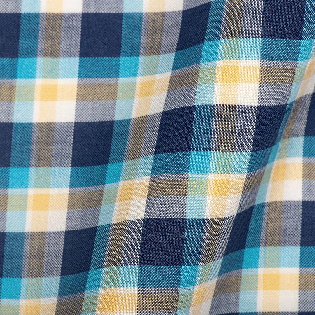 Blue & Yellow Multi Check - Larimars Clothing Men's Formal and casual wear shirts