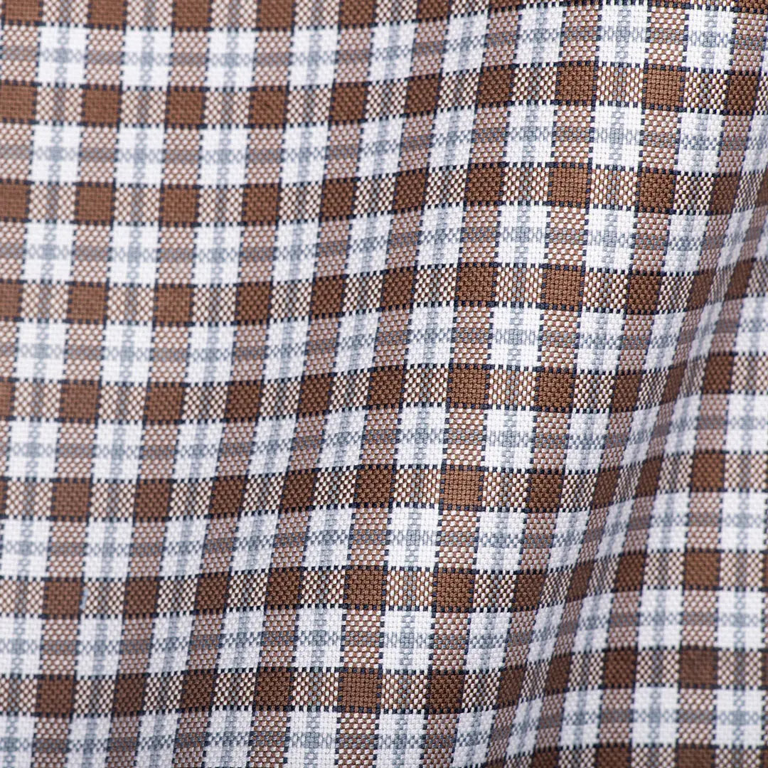 Brown Small Check - Larimars Clothing Men's Formal and casual wear shirts