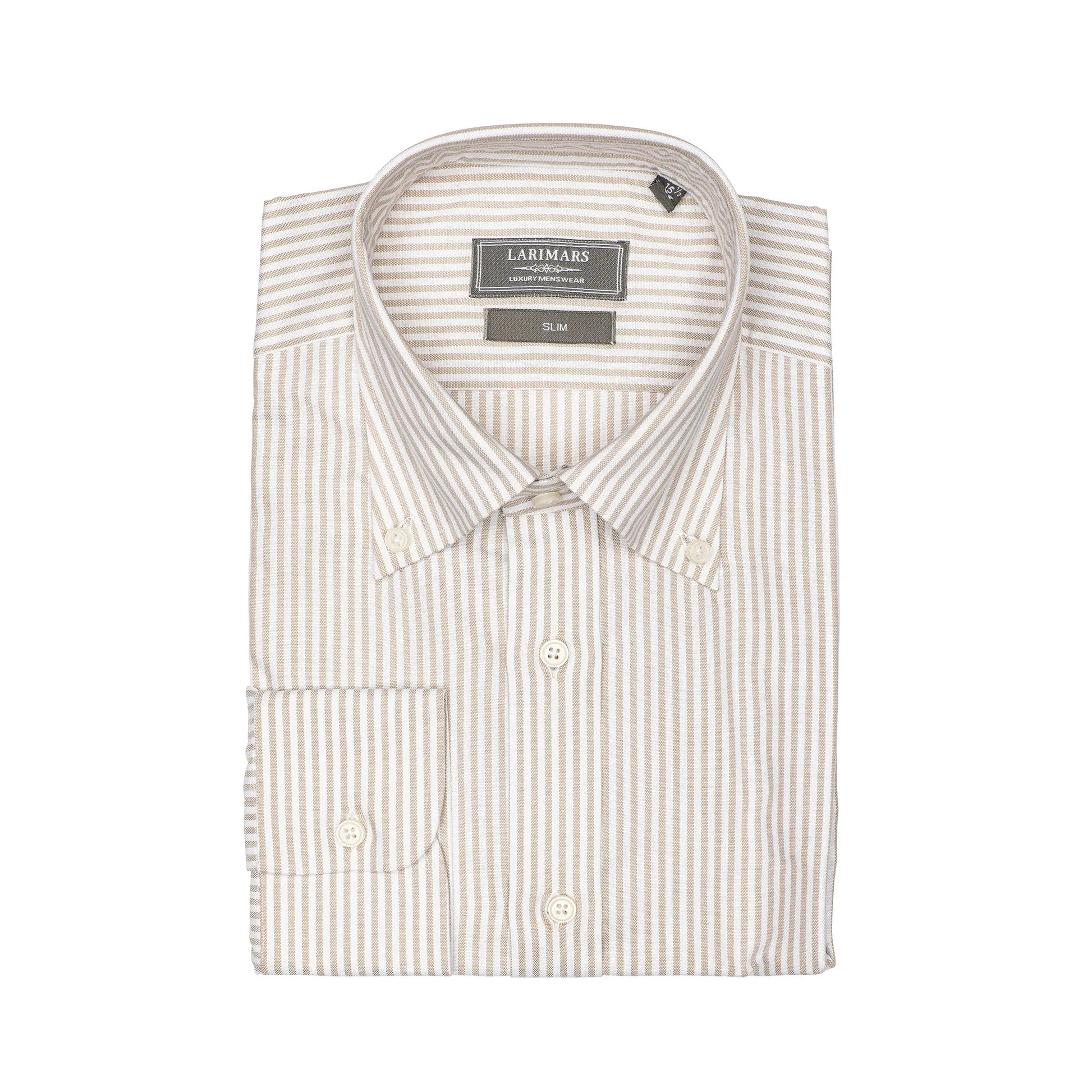 Brown Stripe | Light Weight Oxford - Larimars Clothing Men's Formal and casual wear shirts