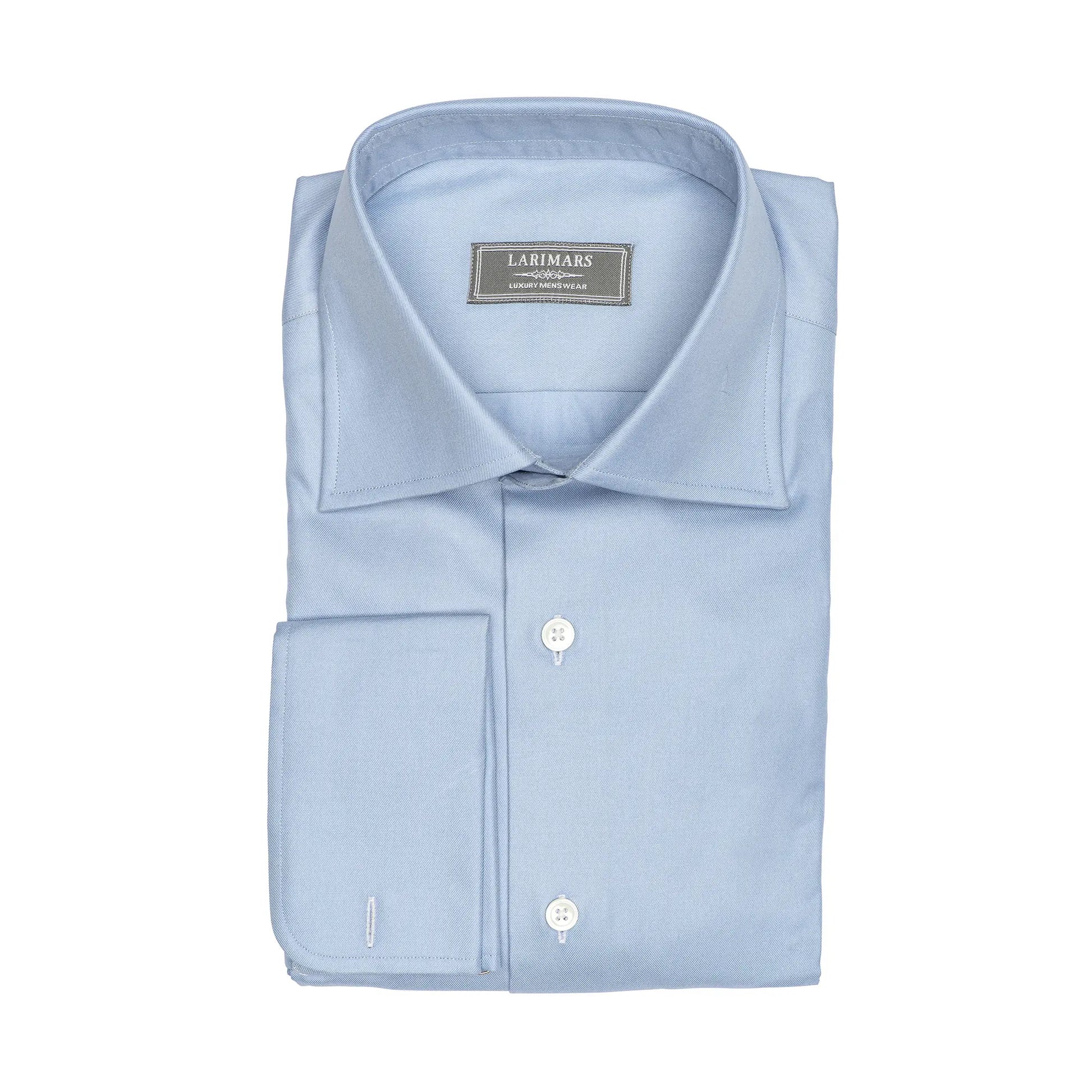 Classic Blue Fine Twill - Larimars Clothing Men's Formal and casual wear shirts