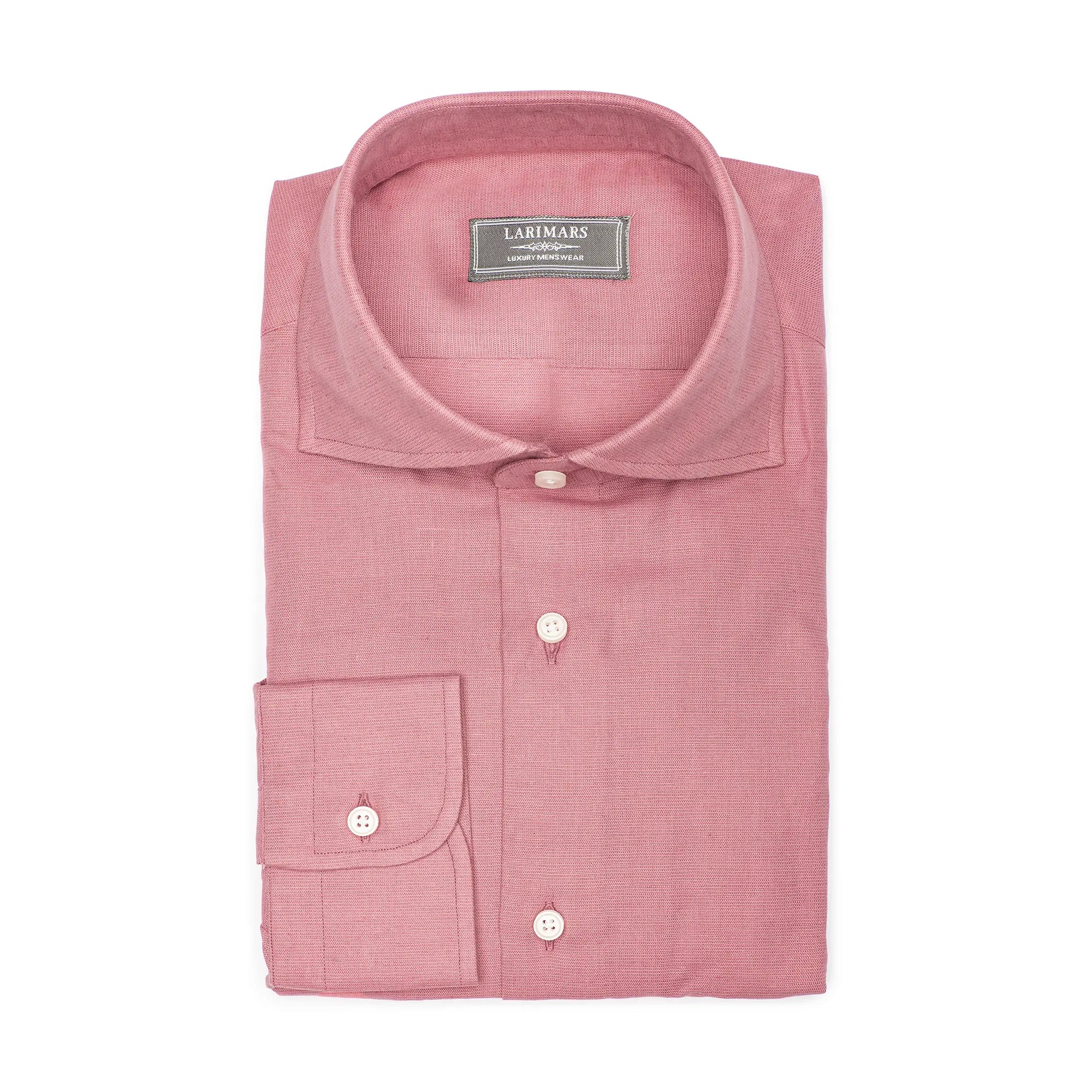 Dark Peach Cotton Linen | Burgoyne - Larimars Clothing Men's Formal and casual wear shirts