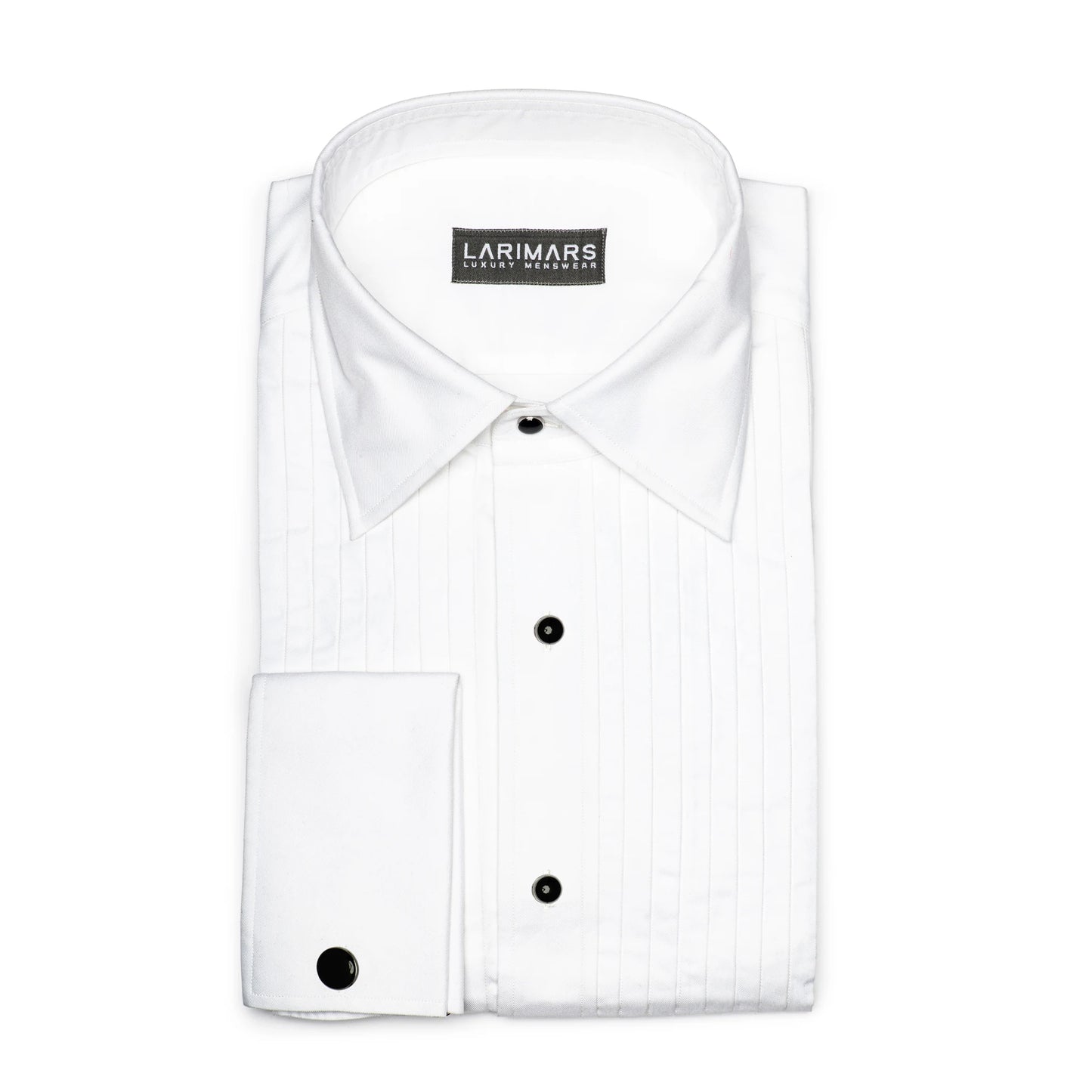 Elegant White Tuxedo Shirt - Larimars Clothing Men's Formal and casual wear shirts