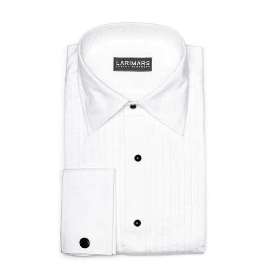 Elegant White Tuxedo Shirt - Larimars Clothing Men's Formal and casual wear shirts