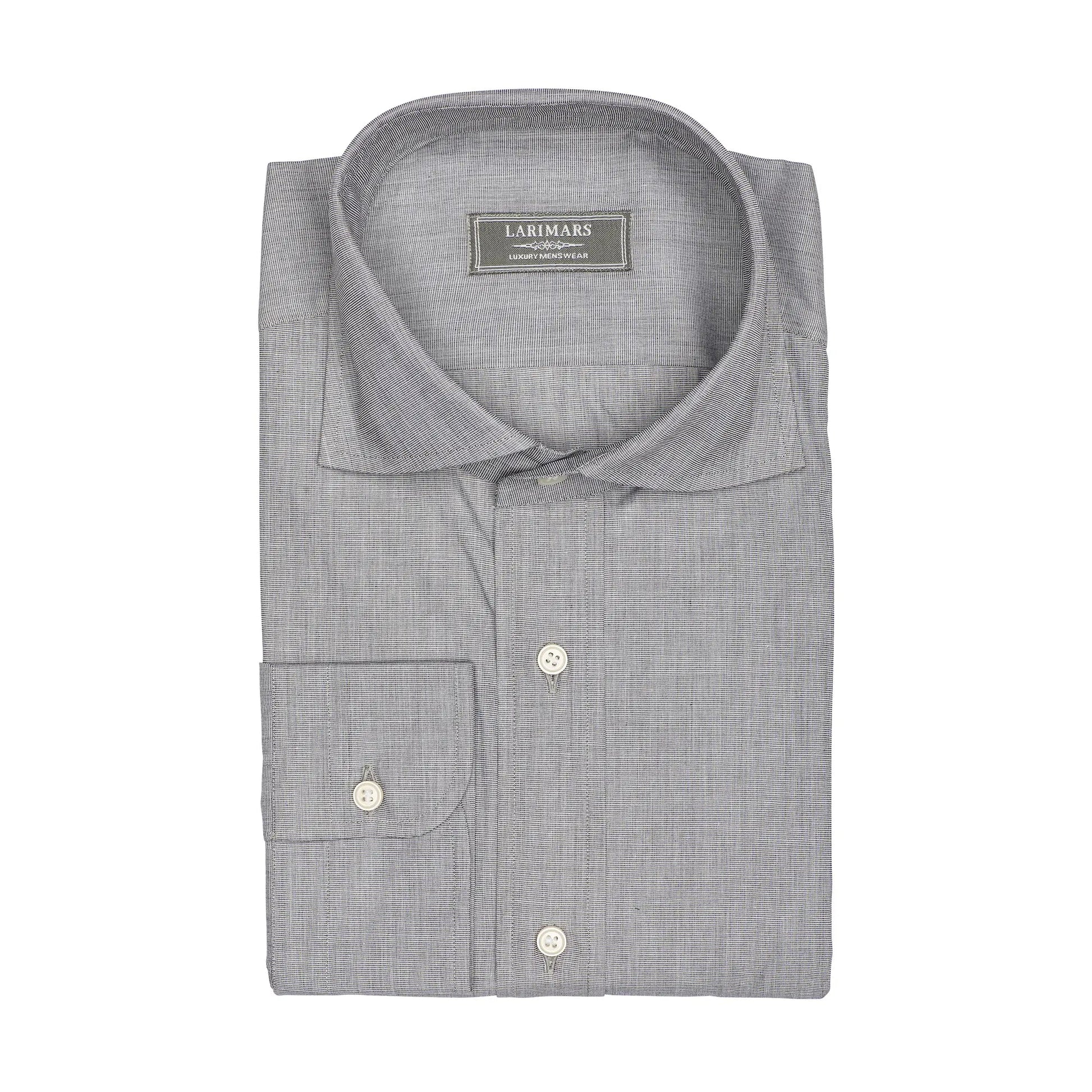 Grey End On End - Larimars Clothing Men's Formal and casual wear shirts