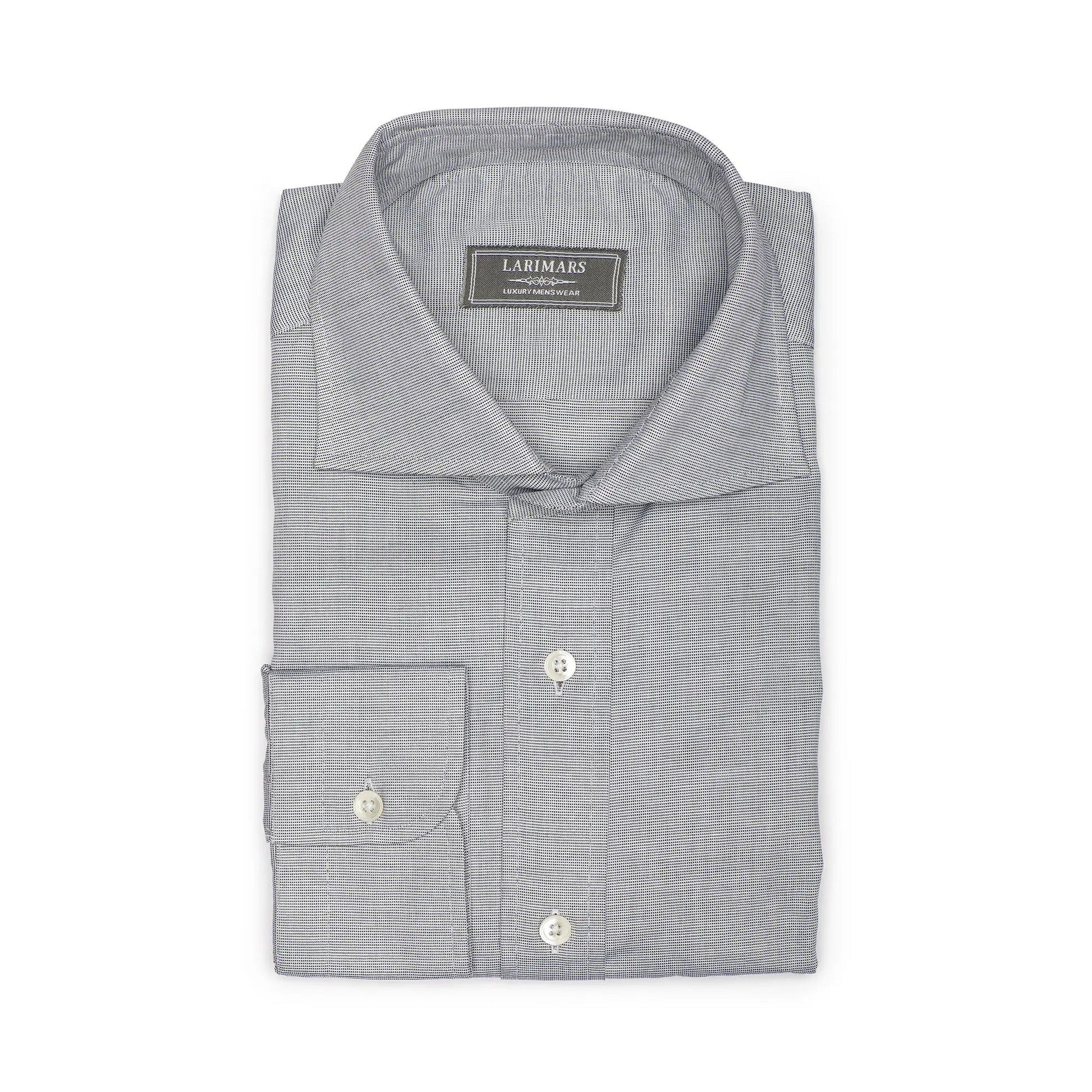 Grey End on End - Larimars Clothing Men's Formal and casual wear shirts