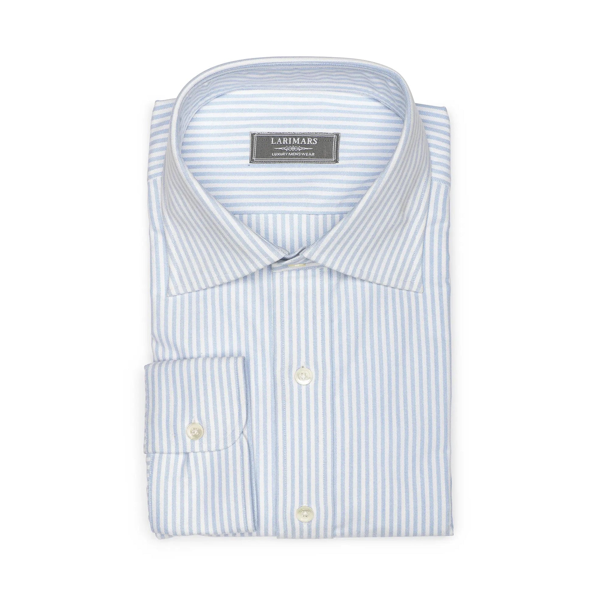 Light Blue Stripe Oxford - Larimars Clothing Men's Formal and casual wear shirts