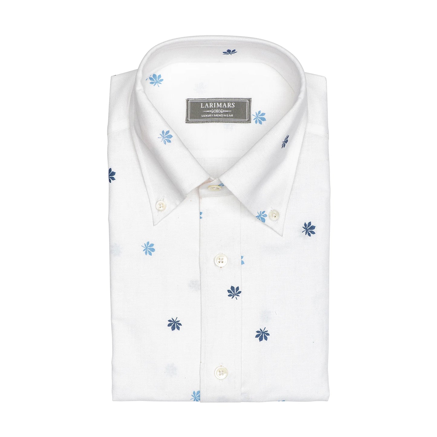 Linen White Print | Burgoyne - Larimars Clothing Men's Formal and casual wear shirts