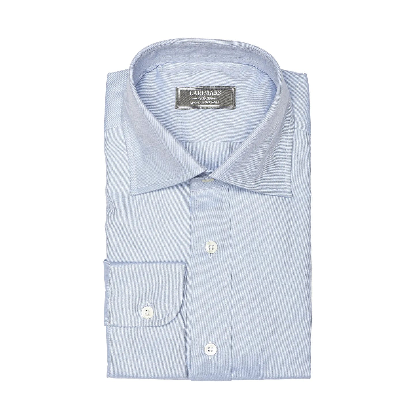 Medium Blue Fine Twill - Larimars Clothing Men's Formal and casual wear shirts
