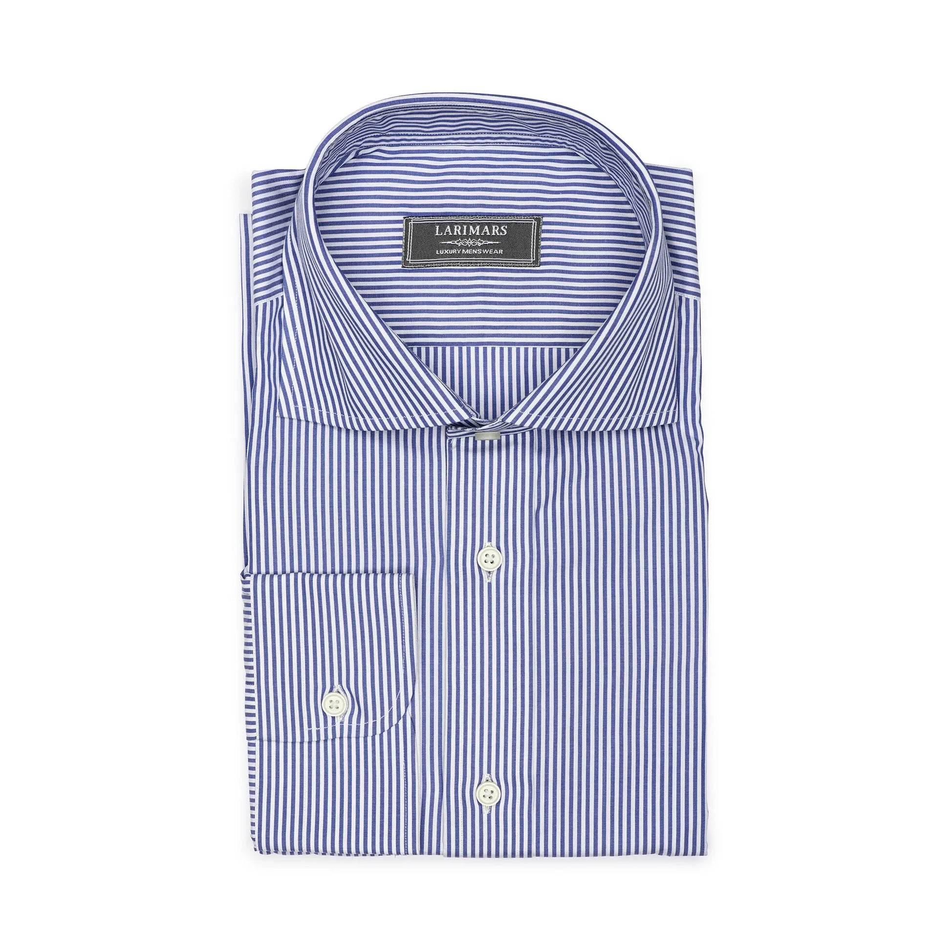 Medium Blue Pencil Stripe - Larimars Clothing Men's Formal and casual wear shirts