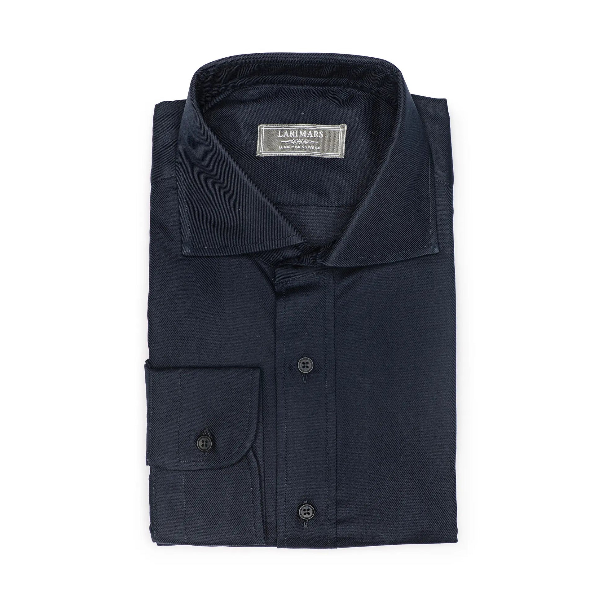 Navy Blue Royal Twill - Larimars Clothing Men's Formal and casual wear shirts
