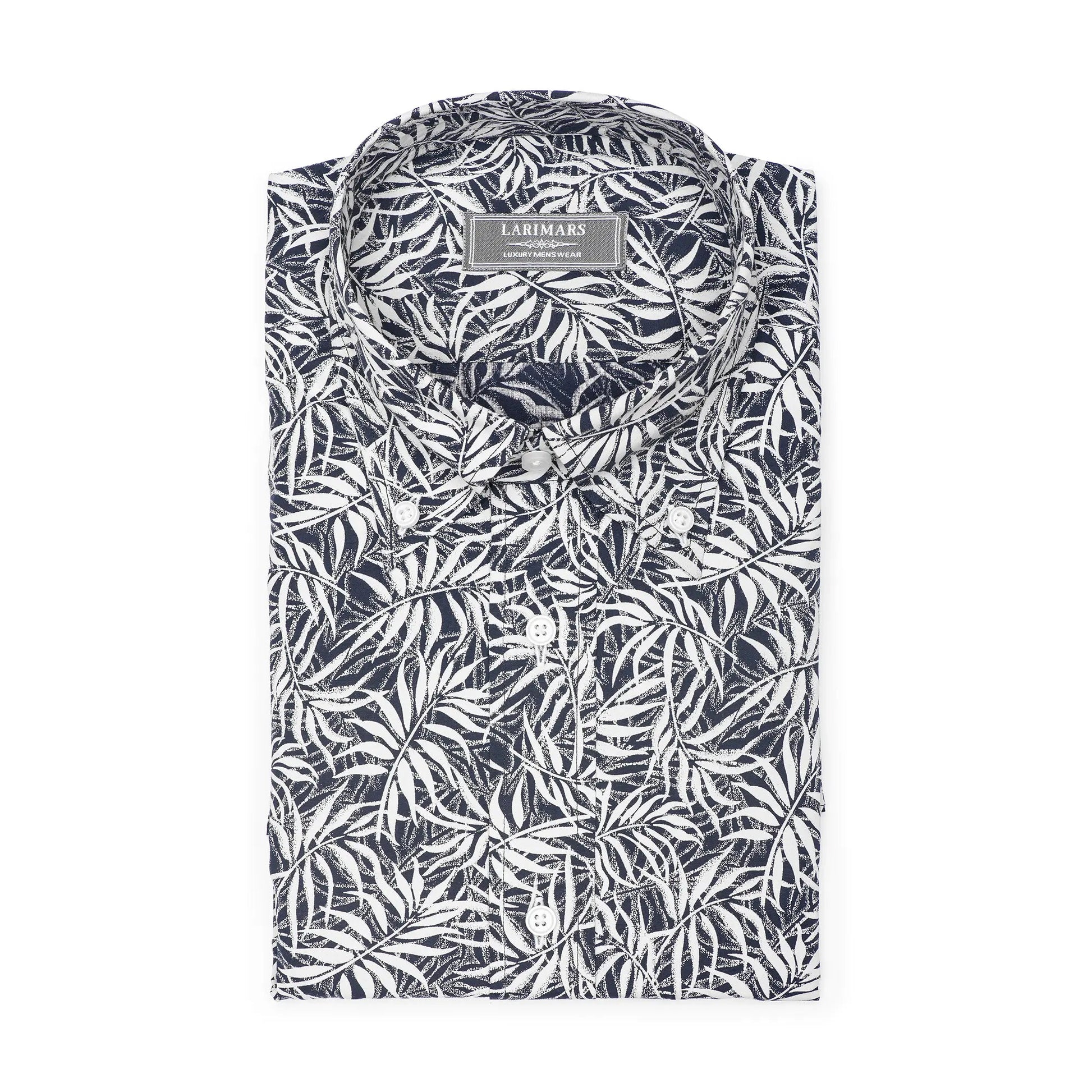 Navy Floral Print - Larimars Clothing Men's Formal and casual wear shirts