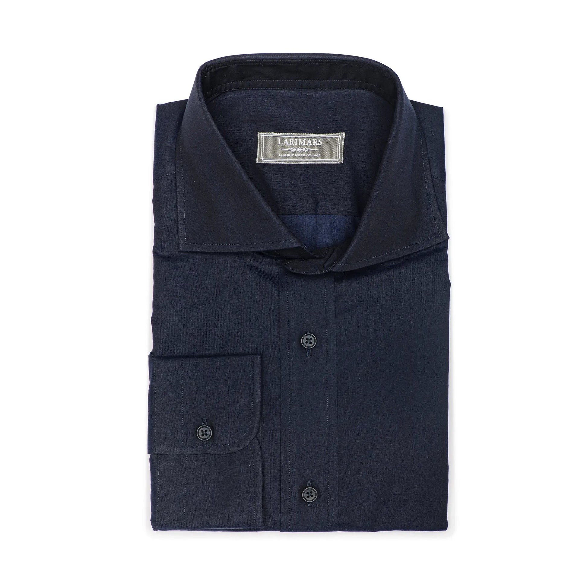 Navy Poplin - Larimars Clothing Men's Formal and casual wear shirts