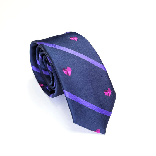Pink Heart on Navy Tie - Larimars Clothing Men's Formal and casual wear shirts