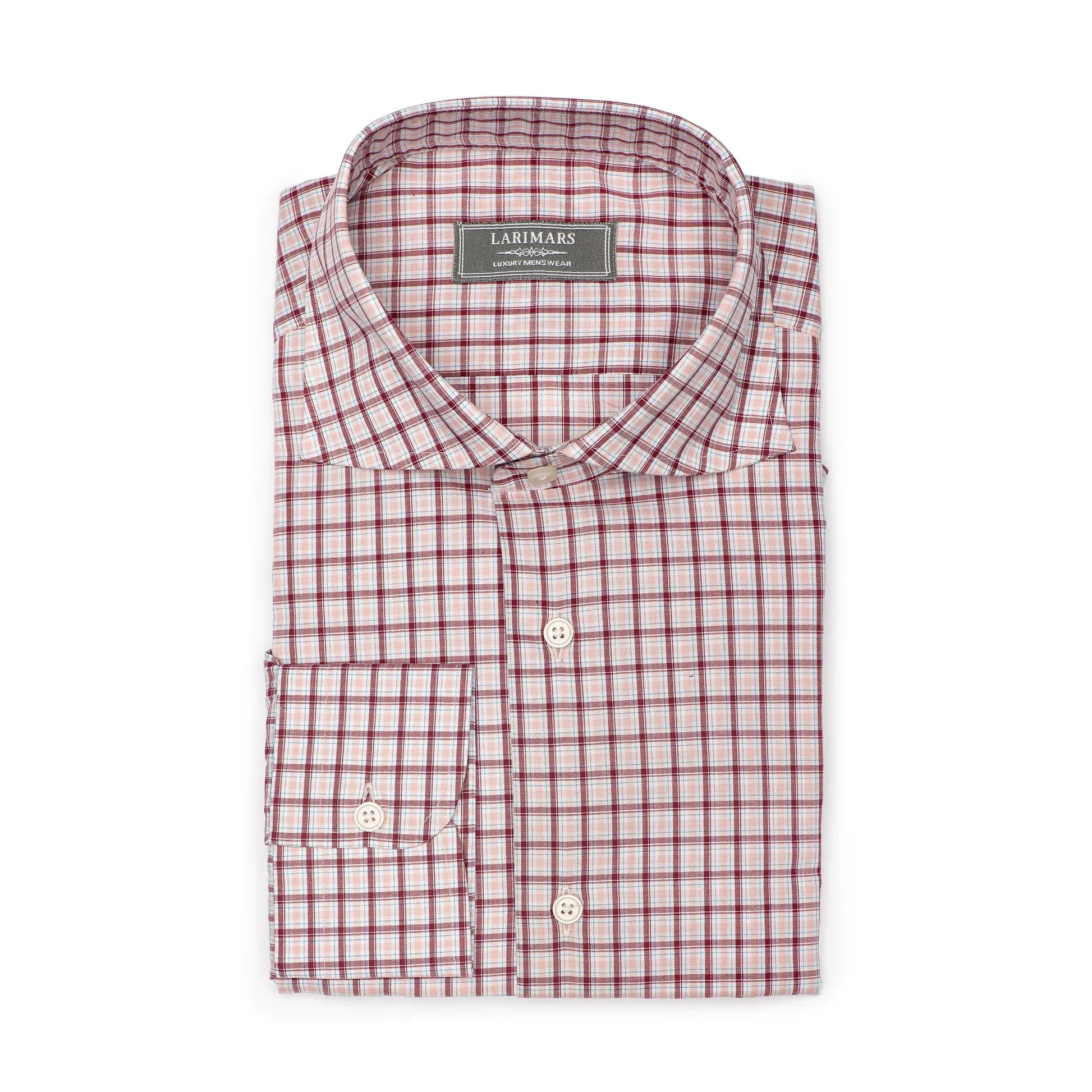 Red & Pink Multi Check - Larimars Clothing Men's Formal and casual wear shirts