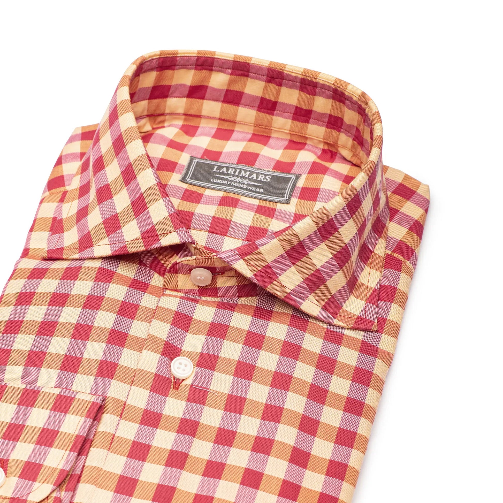 Red & Yellow Pin Oxford - Larimars Clothing Men's Formal and casual wear shirts