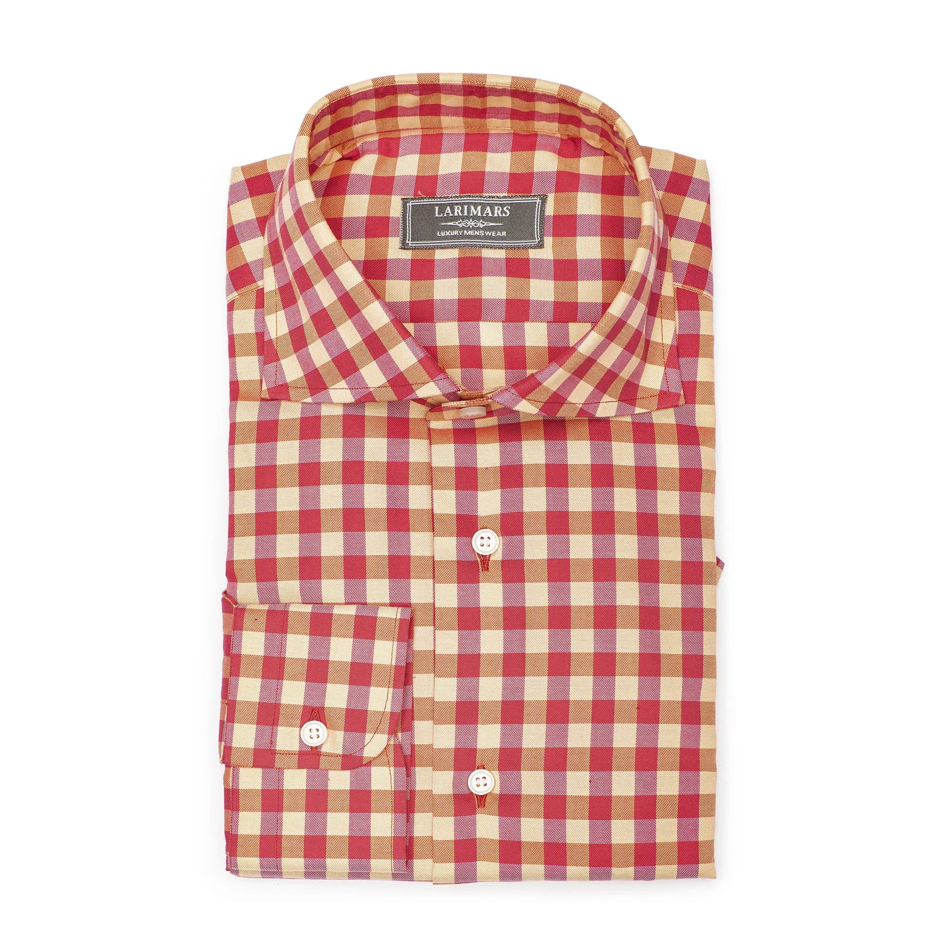 Red & Yellow Pin Oxford - Larimars Clothing Men's Formal and casual wear shirts
