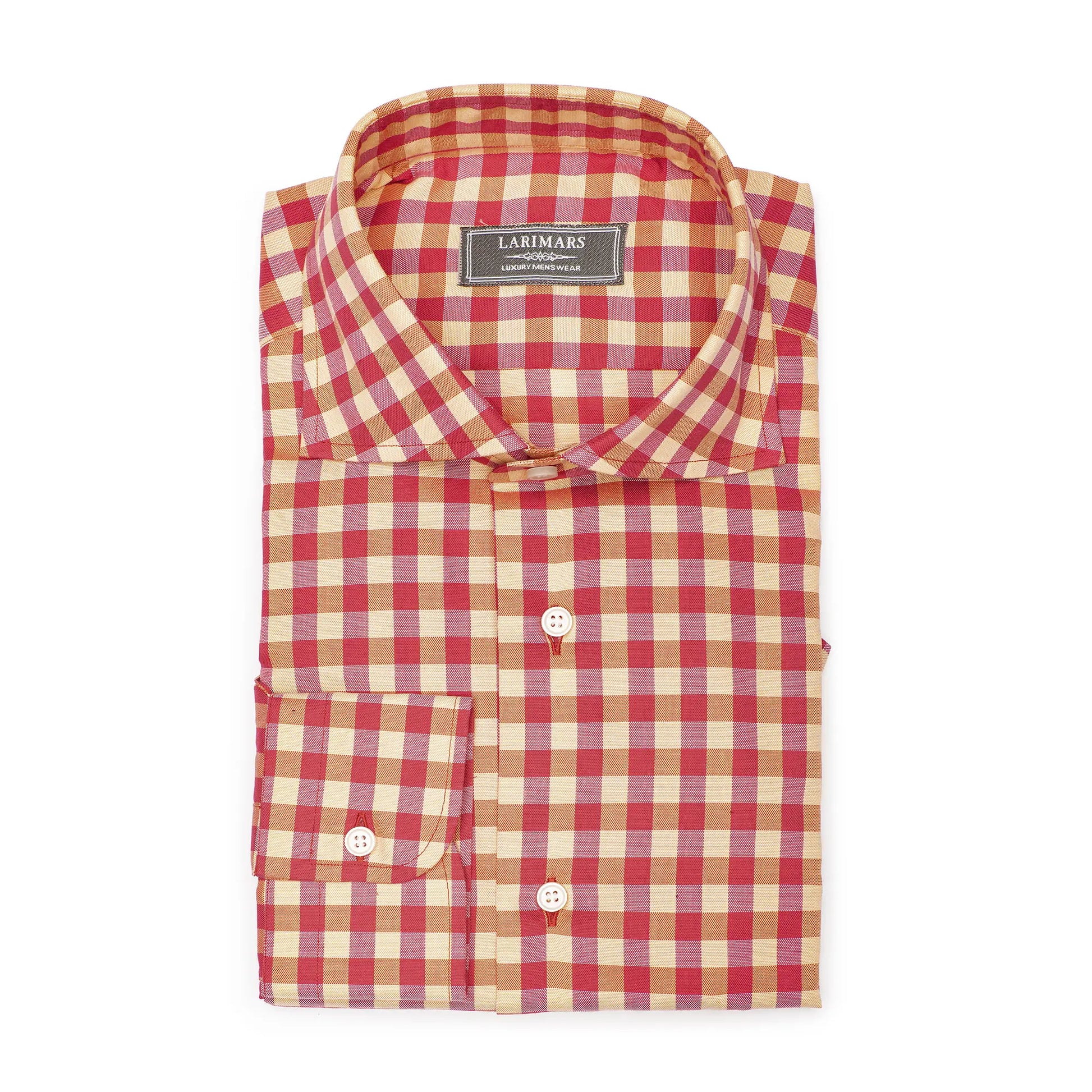 Red & Yellow Pin Oxford - Larimars Clothing Men's Formal and casual wear shirts