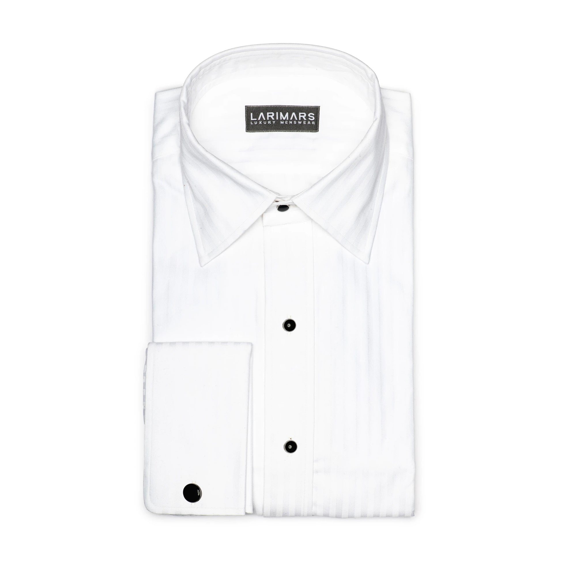 Reverse Satin Stripe Tuxedo Shirt - Larimars Clothing Men's Formal and casual wear shirts