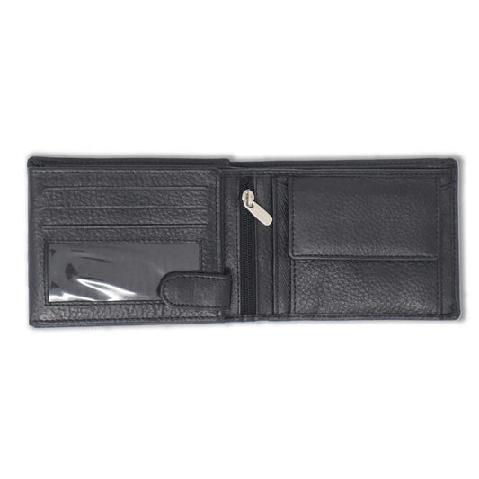 LEATHER ARCHITECT-Men's 100% Leather Bifold RFID wallet with money