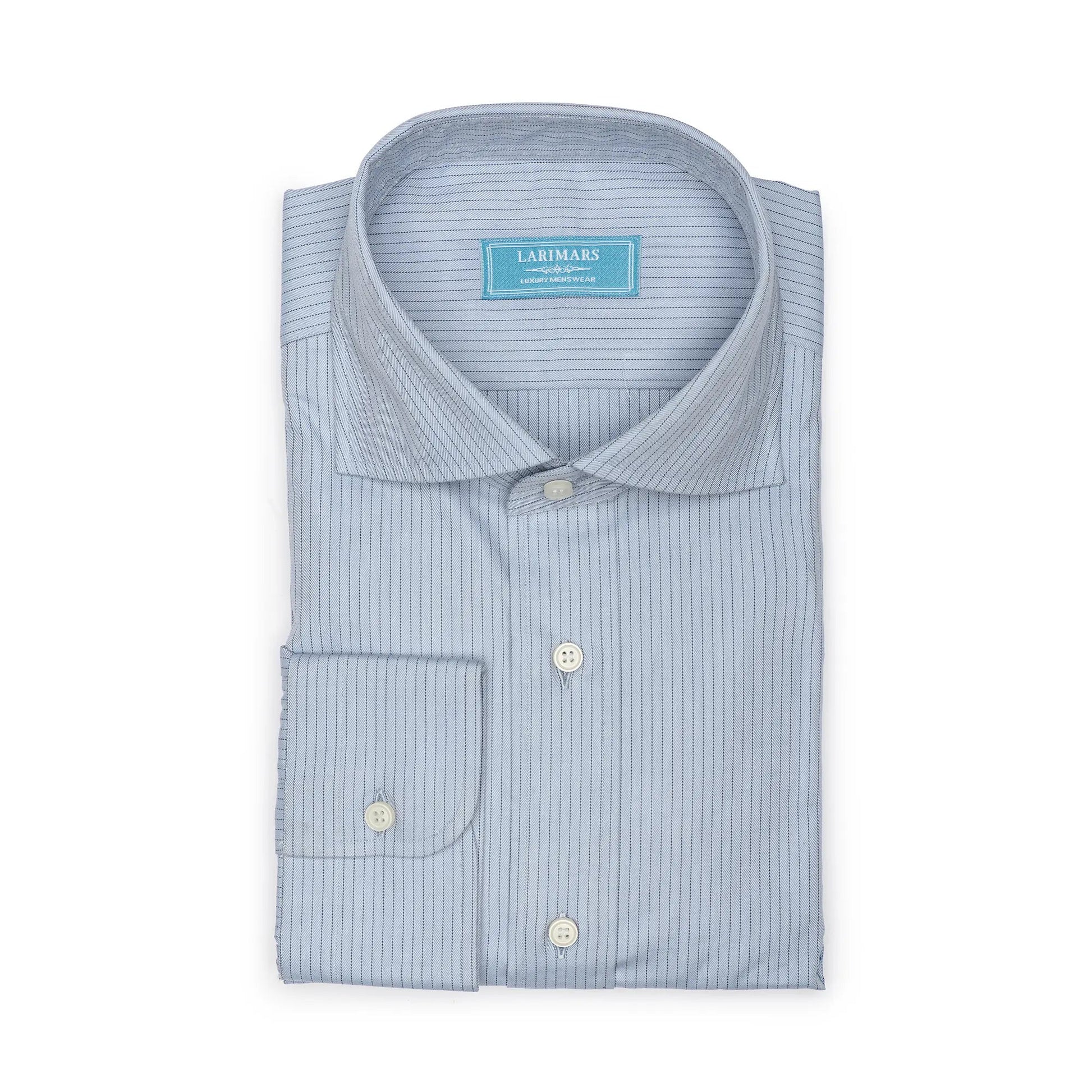 Royal Blue and Navy Twill Stripe - Larimars Clothing Men's Formal and casual wear shirts