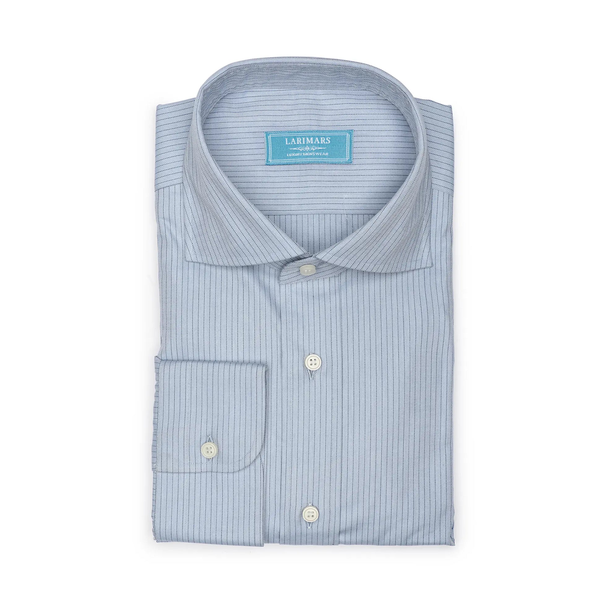 Royal Blue and Navy Twill Stripe - Larimars Clothing Men's Formal and casual wear shirts
