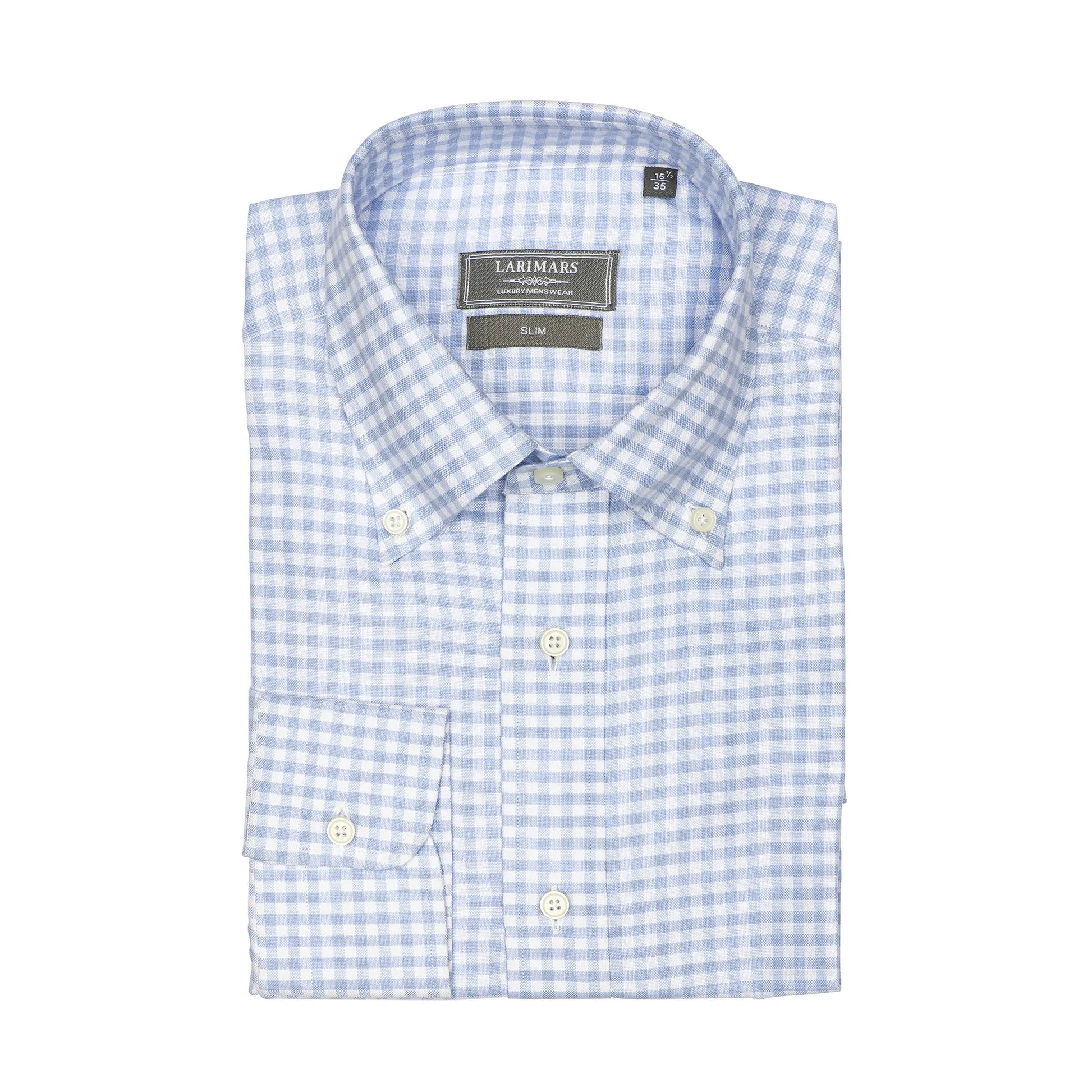 Sky Blue Check | Light Weight Oxford - Larimars Clothing Men's Formal and casual wear shirts