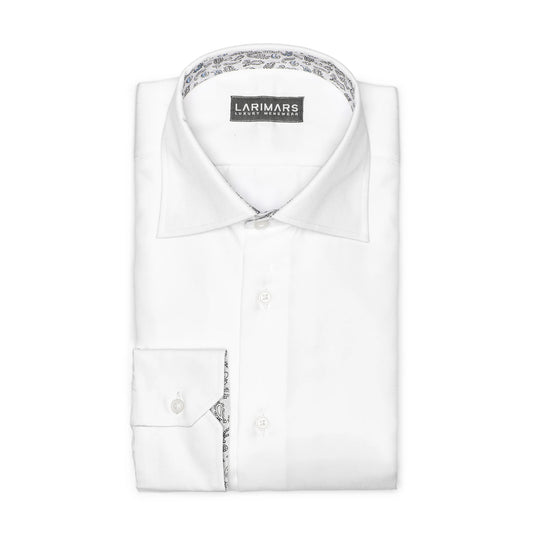 Snow White Dobby Texture - Larimars Clothing Men's Formal and casual wear shirts