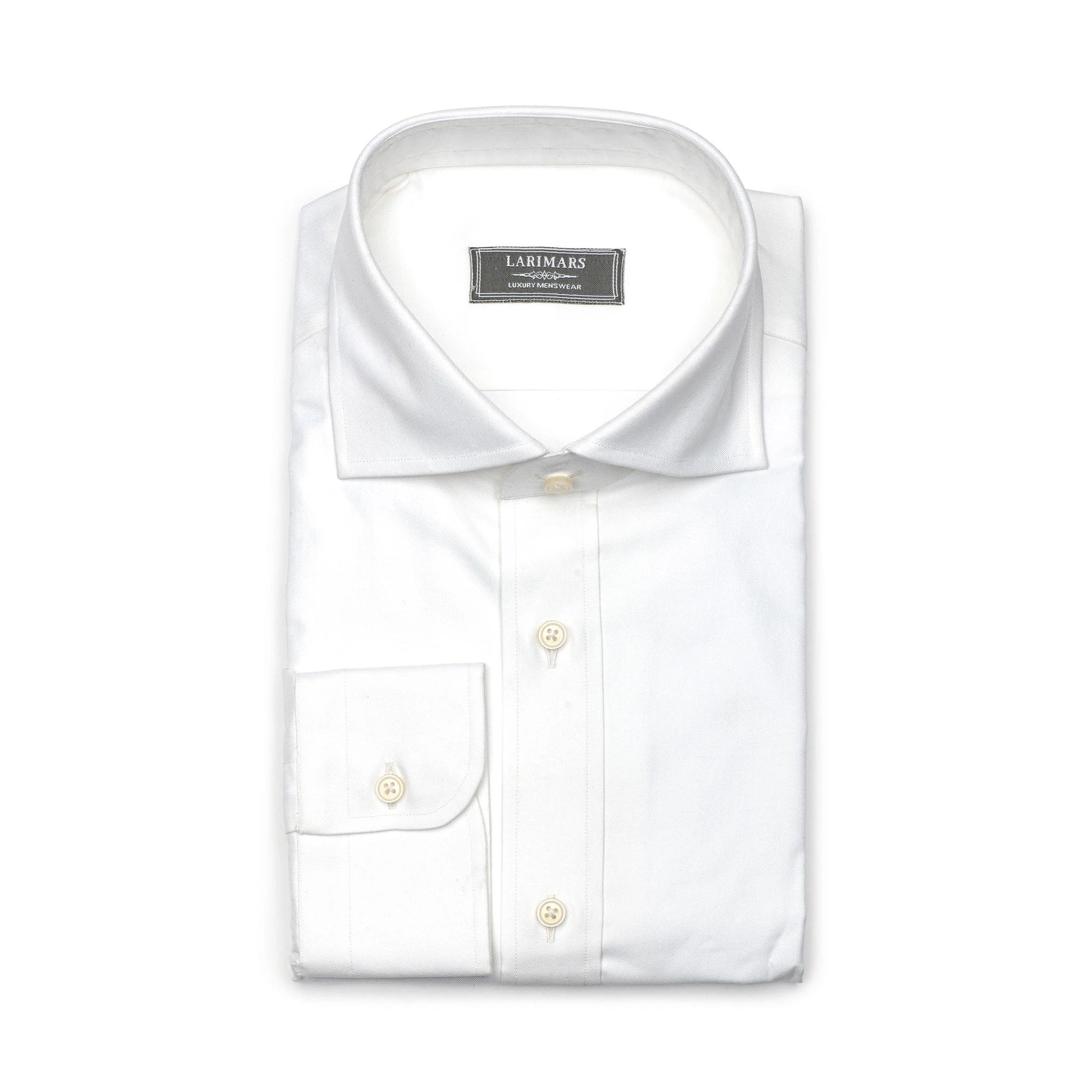 White Fine Twill - Larimars Clothing Men's Formal and casual wear shirts