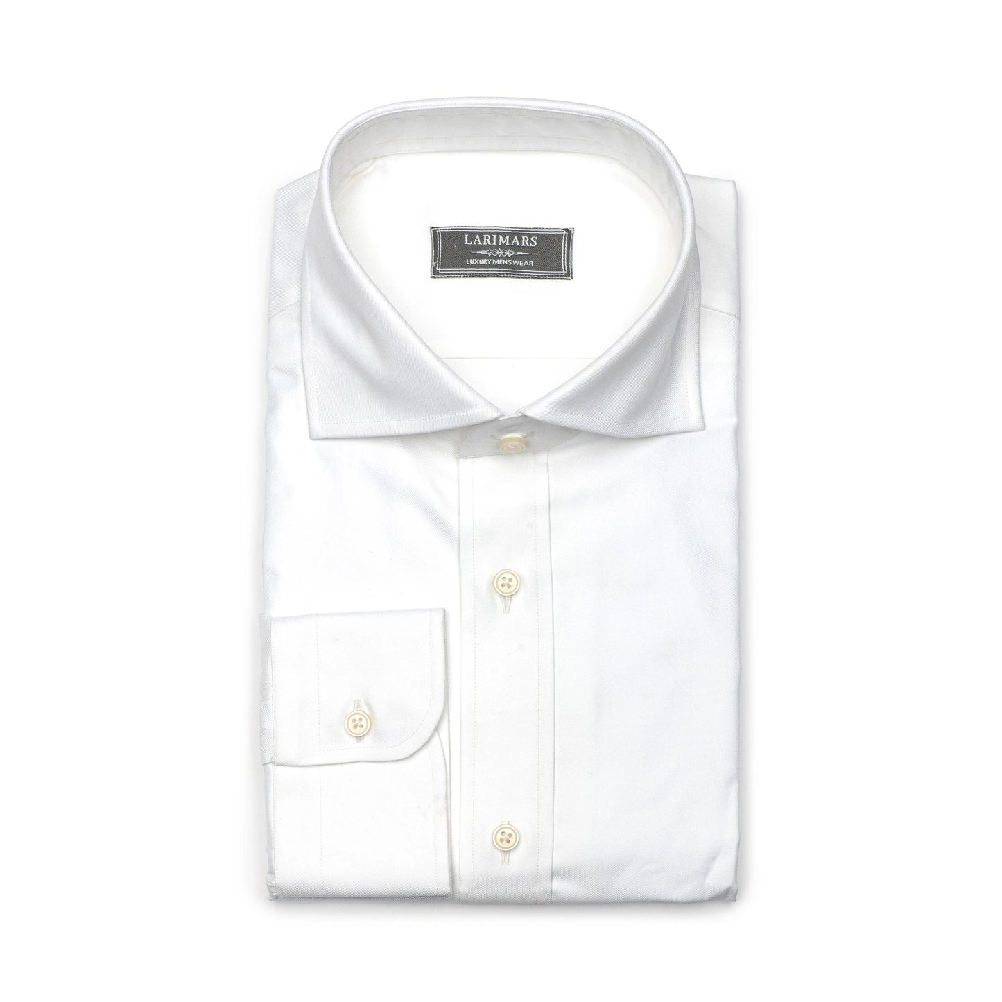 White Fine Twill - Larimars Clothing Men's Formal and casual wear shirts