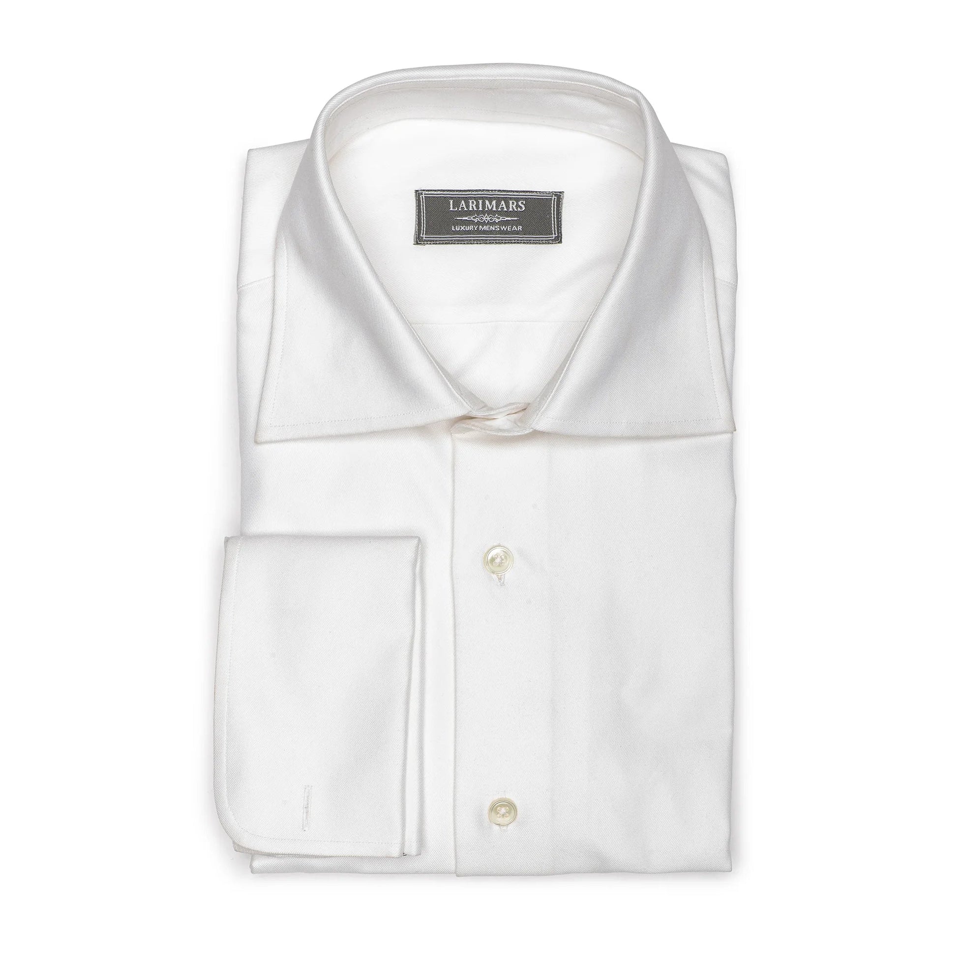 White Fine Twill - Larimars Clothing Men's Formal and casual wear shirts