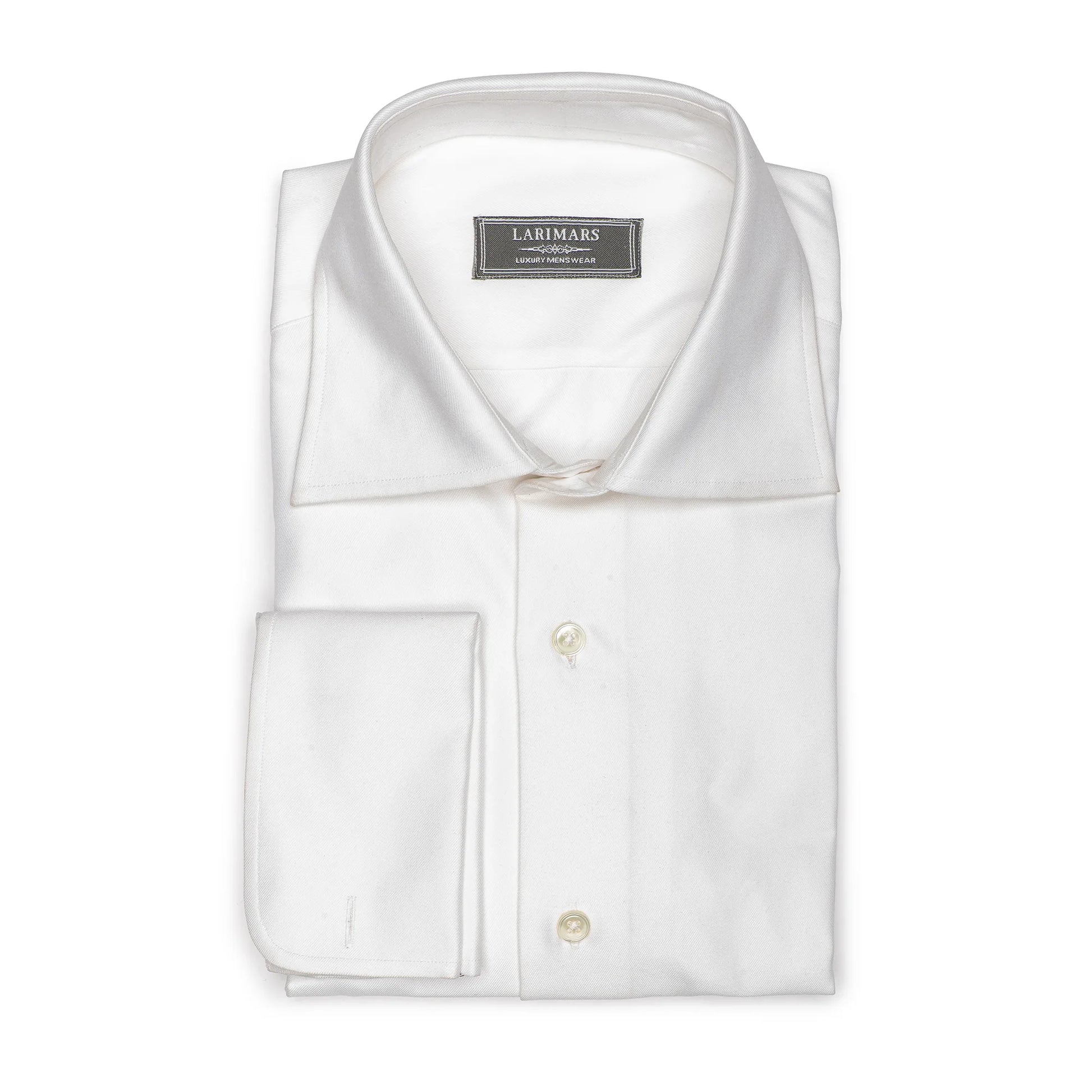 White Fine Twill - Larimars Clothing Men's Formal and casual wear shirts