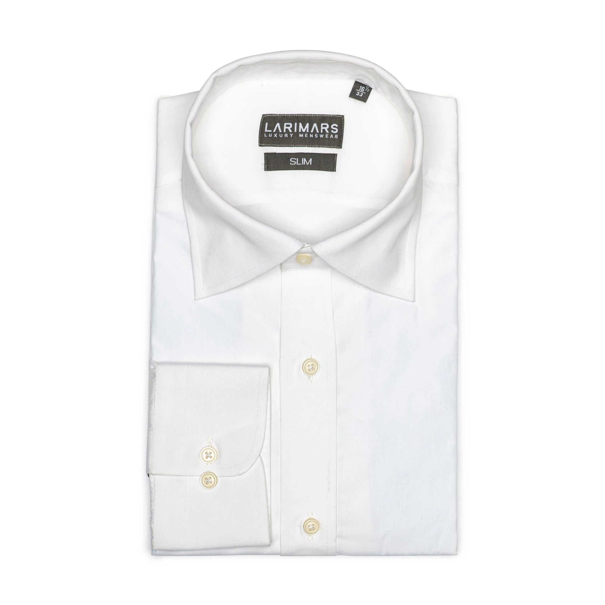White Slim Formal Shirt For Men