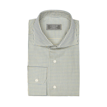 Yellow & Blue Small Check - Larimars Clothing Men's Formal and casual wear shirts